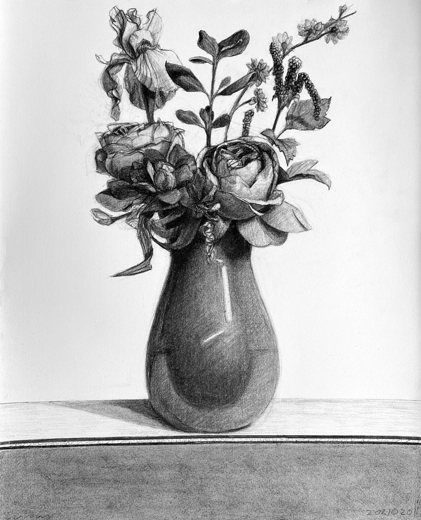 Flowers in an Orange Vase, 2021