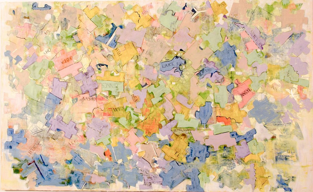 Map on puzzle on white, 2013